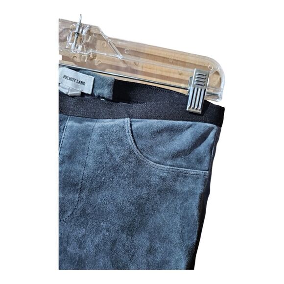 HELMUT LANG Gray Patina Suede Lamb Leather Leggings - Size 4 - Picture 6 of 10